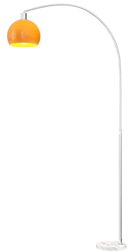 HOMCOM Stehlampe Bogenlampe im Bogen Design mit Marmorsockel E27 Fassung