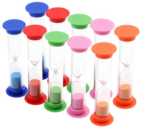 HONYUET Sand Timer, 10 Piece Colorful Hourglass Collection, 2 Minutes Duration Countdown Timer for Home Office Decor