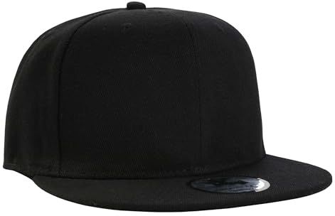 Underground Kulture Plain Flat Peak Snapback Baseball Cap Black