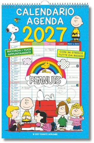 EURO PUBLISHING: Calendario Agenda Peanuts 2027 - Prodotto ufficiale - cm 29x44