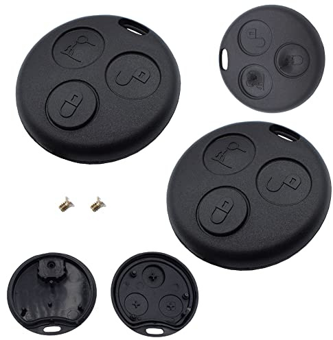 KONIKON 2 stycken bilnyckel hölje 3 knappar fjärrkontroll kompatibel med Smart ForTwo MC01 450 ny