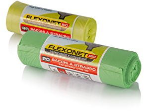 10 Sacchi biodegradabili cm. 90 x 120 LT rotolo grandi robusti XXL antigoccia fondo rinforzato compostabili 100% UNI EN 13432 frazione organico umido raccolta differenziata sacchetti