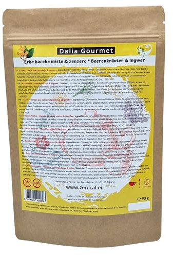 Tisana - Erbe Bacche Miste-Zenzero 90 g | Qualità Premium | Prodotto in Italia