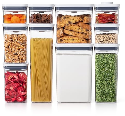 OXO Good Grips 11236000 Lot de 10 récipients POP en plastique Blanc