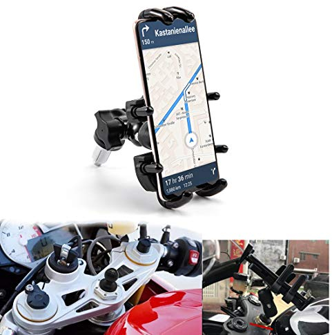 evomosa Soporte para teléfono Inteligente Ajustable para Montaje en teléfono de Motocicleta Apto para Horquilla de Motocicleta con Orificios Redondos de 13 mm a 20 m (Style A)