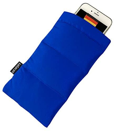 Thermo Handyhülle Tasche Universal Daunen Pouch Handysocke Weihnachten Geschenke für Smartphones Handy Winter Handytasche für iPhone 16 Plus 17 Pro Max, Samsung Galaxy (Blue)