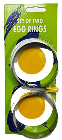 CRAVIING 2pcs Egg Ring, Egg Rings, Egg Cooking Rings, Perfect Fried Egg Mould, Omelette or Pancake Rings, Silver