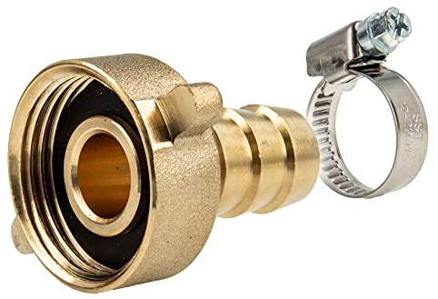 tecuro Slangskruvning med 3/8 tum ÜWM x pip Ø 11,5 mm, inkl. klämma W4 10–16 mm