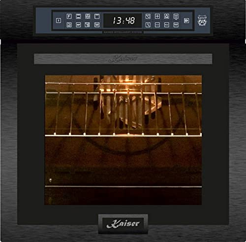Kaiser Inbyggd ugn EH 6306 RS, svart stål, 79 l 15 fkt. Grill luftfryer full touch, billuftsugn, avtagbar glasdörr, med grill, cirkulationsugn, katalytiskt rengöringssystem