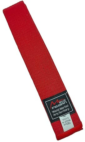 MingQian Ceinture de Taekwondo, Karaté, Judo, Aïkido, Arts Martiaux, Grade de couleur : blanc, jaune, vert, bleu, rouge, noir, tour de taille 4 cm, longueur 200 cm-320 cm (200 cm, rouge)