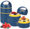Royouzi Müslibecher to go, Joghurtbecher to go 680ml Doppelschicht Auslaufsicherer Lunchbox - Vielseitiger Müsli to go Becher für Schule,Arbeit,Picknick,Reise (Blau)