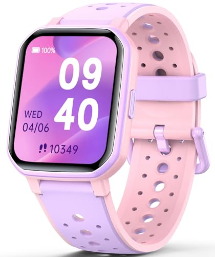 JOYELE Reloj Inteligente Niños, Pulsera Actividad Niños Niñas, Kids Smartwatch con Podómetro, Frecuencia Cardíaca, Monitor de Sueño, Despertador - Reloj Niños Regalo para Niños (Morado)