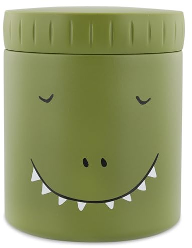 Trixie Insulated Food Jar - Mr. Dino | 350ml | Leak-Proof & Portable | Keeps Food Hot or Cold | Stainless Steel | Kids' Lunch Container