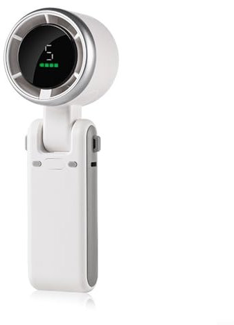 Sandyseptember Handheld Turbo Fan With 5 Speed Settings And Fast Charging Mini Fan Foldable Desk Desktop Fans 180° Foldable Fan For Travel Summer Concerts Lash(white)