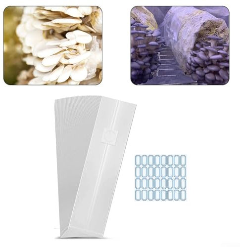 Set di 1530 sacchetti trasparenti per la coltivazione dei funghi (15 pezzi (50 x 30 cm)