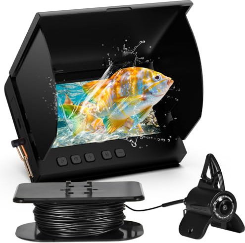 Unterwasserkamera Angeln Fishfinder, Fish Finder Kamera mit 4.3 Zoll IPS Display und 20m Kabel, Wasserdicht 220° Weitwinkel Nachtsicht Unterwasser Angelkamera für Meeresangeln Fluss Angeln Eisfischen
