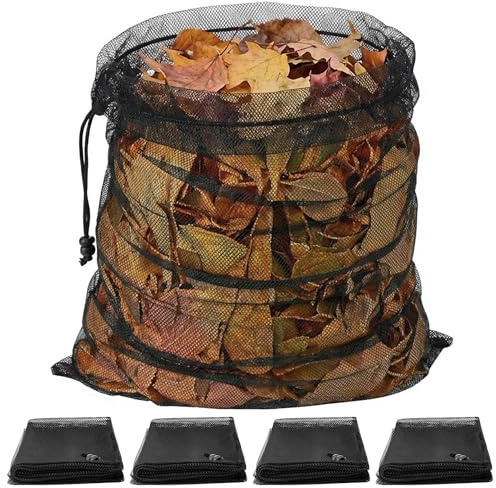 Genérico HOMIEE Saco Jardín Plegable Pack de 4 Unidades Bolsa de Trituradora, Bolsa de Recogida de Aserrín Estable Reutilizable 61x 122cm - Saco Multiusos para Embalaje, Jardín, Verduras, Escombros