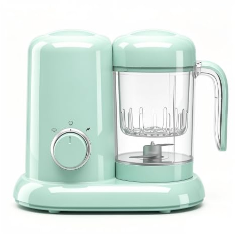 Baby Food Maker - 4 in 1 Baby Steamer and Blender Multifunctional Food Processor Chopper Auto Cooking & Grinding Puree Maker for Healthy Meals BPA-Free (Lake Green)