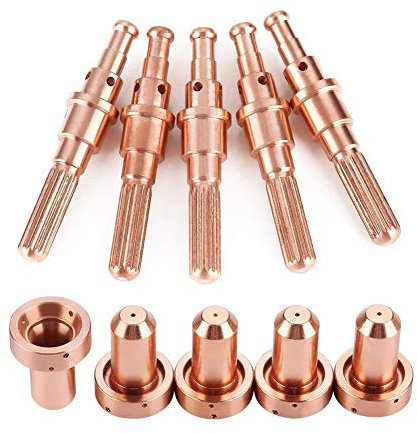 Delaman Decoupeur Plasma Parkside Buse Consommables Électrodes de Buse de Découpeur Plasma, 5 électrodes 9-8215 + 5 Embouts de buse 9-8210 pour Torche Plasma Therma-l D-y-n-a-m-i-c-s Sl60/100