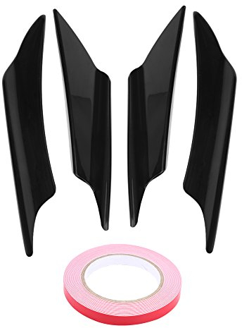 Spoiler per paraurti anteriore, 4 pezzi Spoiler per carrozzeria universale ABS Paraurti anteriore per auto Lip Splitter Pinne Trim per auto Paraurti anteriore Lip Splitter(nero)