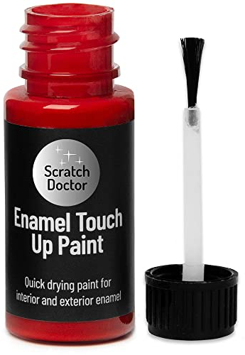 Scratch Doctor Enamel Touch Up Paint 15ml Easy and Quick Drying Suitable for Kitchen Appliances, Bathroom, Metal, Radiator, Fridge, Shower, Sink (Red)