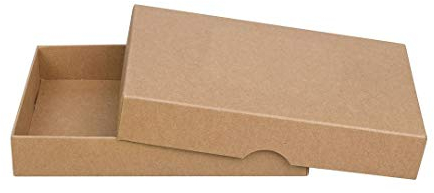 Natürlich verpacken Faltschachtel 11,5 x 15,5 x 2,5 cm, Braun, Deckel, Jade Kraftkarton - 10er Set