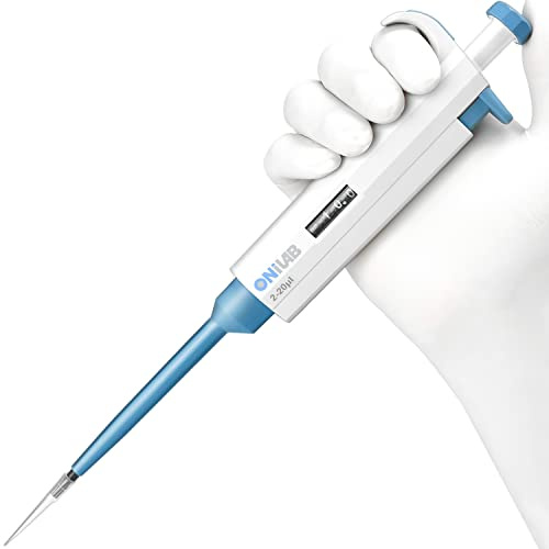 Pipettateur de pipette à canal unique ONiLAB 2-20ul Micro pipette réglable au design ergonomique…