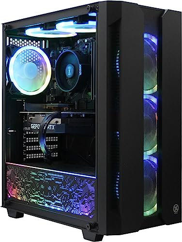 XUM Elite Prebuilt Gaming PC: AMD Ryzen 5 5500, Nvidia Geforce RTX 5060 8GB, 32GB DDR4 RAM, 500GB NVMe SSD, 1TB HDD, 700W PSU 80+ Bronze, aRGB, WiFi 5, Windows 11 Home, Entry Level, Black Case
