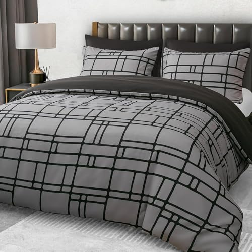 Pamposh Juego De Edredón Super King De Microfibra Cepillada Premium, Funda Nórdica Hipoalergénica Ultrasuave, Tamaño Super King, Juego De Cama De Lujo Sin Planchado con Cierre De Cremallera
