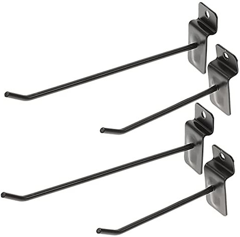 Garneck Pack of 30 Simple Slat Wall Hooks, 30 cm, Robust Metal Plate Hooks for Garages and Shops, Ideal for Displaying Products on Perforated Walls