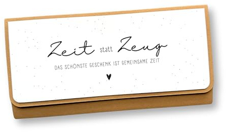 STEMPELPLATZ Zeit statt Zeug Gutscheinverpackung - Konzertkarten, Tickets, Gutschein - Wunscherfüller -Gutscheinkarte Din Lang - Geschenk Geburtstag - Geldverpackung (ohne Einlegeblatt)