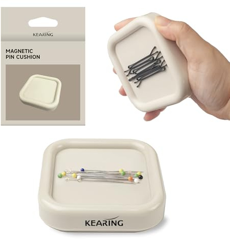 KEARING 8.5cm Square Magnetic Pin Cushion - Powerful Sewing Pin Holder