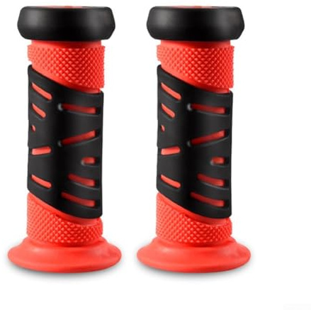 Manopole per manubrio di bici per bambini, in gomma, antiscivolo, impermeabili, per bicicletta, triciclo, scooter, maniglia di ricambio per bambini (rosso)