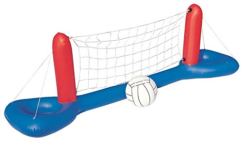 Bestway 52133 - Rete Pallavolo Galleggiante, 244 x 64 cm, Blu/Rosso