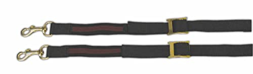 Amesbichler Reitsport Ausbinder Nylon Ausbindezügel - Nylon Ausbinder mit elastischen Einsätzen braun