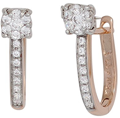 Jobo Damen-Creolen aus 14 Karat 585 Gold mit 30 Diamanten