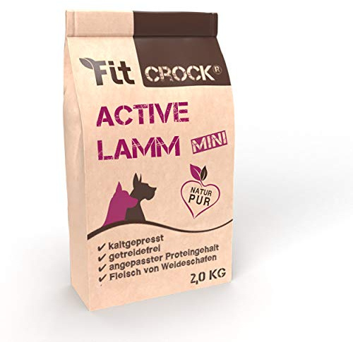 cdVet Fit-Crock Hundefutter trocken Active Lamm Mini 2 kg, getreidefrei