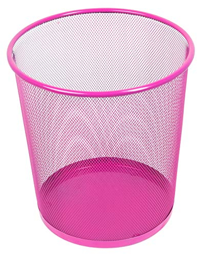 Leviatan ​​​​Cestino per la Carta Straccia in Rete Metallica, Cestino per la Carta Straccia per Ufficio, ottimo per Casa, Ufficio o Scuola, 266 x 218 x 280 mm - 12 L - Rosa