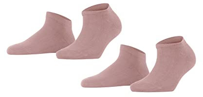 FALKE Damen Sneakersocken Happy Double Pack W Sn Baumwolle kurz einfarbig 2 Paar, Rosa Blossom 8645, 35-38