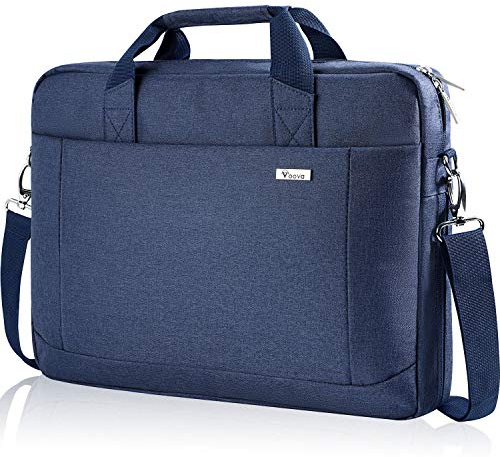 Voova Grand Sacoche pour Ordinateur Portable 14 15 15.6 16 pouces Sac à bandoulière Sac à main pc 30% de Capacité en Plus Compartiments Durable Épais Imperméable peut être Placé sur la Valise Bleu