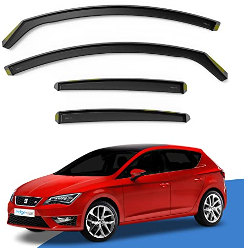 EdgeVisors Wind Deflectors for SEAT Leon Cupra MK3 5 Door Hatchback (2013-2020) 4pc Set | In-Channel Rain Guards & Accessories