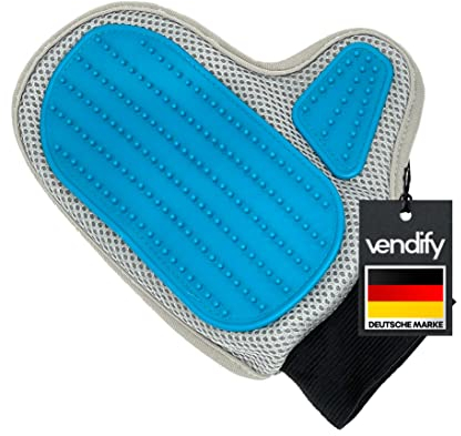 vendify® Premium Fellpflege-Handschuh - Haustier Bürsten Handschuh für Hund & Katze - Hundehaare & Katzenhaare entfernen - Massage Fellhandschuh Grooming Bürste Enthaarungshandschuhe