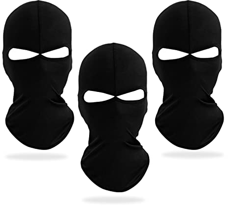 NITAIUN 3 Stück 2 Loch Sturmhauben Skimaske Motorradmaske für Outdoor, Lycra Sturmhaube Balaclava für Herren Damen, Dünn und Atmungsaktiv Winddicht, Winter Sommer Fahrrad Gesichtsmaske (3 Stück)