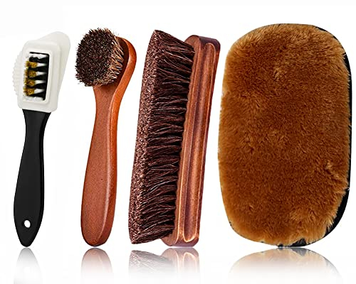 KY-Tech Suede & Nubuck 4-Sided Shoe Brush, Plush Polishing Glove (Set A)