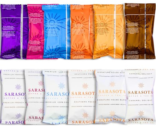 Coffee Packets Sampler – Variety Pack Ground Coffee Gift Set, Medium Dark & Flavored Roast, Low Acid Gourmet Pre-Measured Coffee Packs for 12-Cup Brewers, 2oz Individual Bags, Bulk Assortment