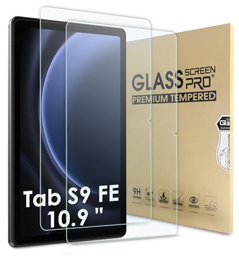 Bighan Protector de Pantalla Compatible para Samsung Galaxy Tab S9 FE/Tab S9 10.9, 2 Pack Cristal Templado, dureza 9H, antiarañazos, sin burbujas