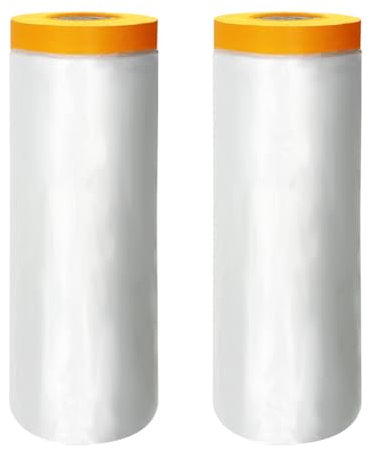 JNBGTU 2Rolls 3mx20m Spray Protective Film Plastic Dust Sheets Self Adhesive Carpet Floor Protection Film Plastic Sheets for Painting, DIY Decorating, Furniture Covering