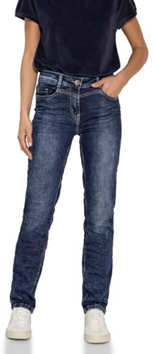 CECIL Damen B378077 Jeans Slim Fit, mid Blue wash, 32W x 30L