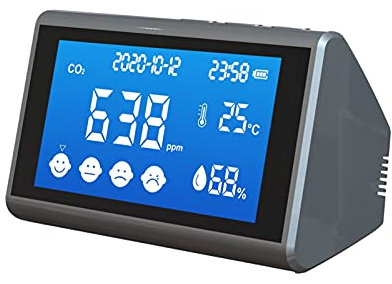 Moniteur de qualité de l'air Détecteur de dioxyde de carbone, Finlande et Espagne Export de commerce extérieur exclusivement for la version anglaise de la fonction d'alarme