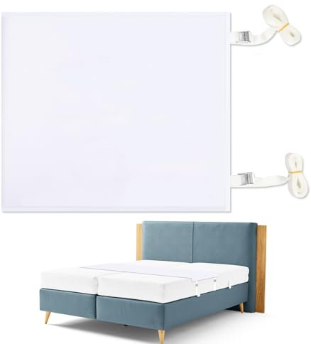 Longzhuo Banda para unir colchones, 230 × 50 cm, combina colchones individuales de matrimonio con 3 hebillas de metal, para parejas y invitados